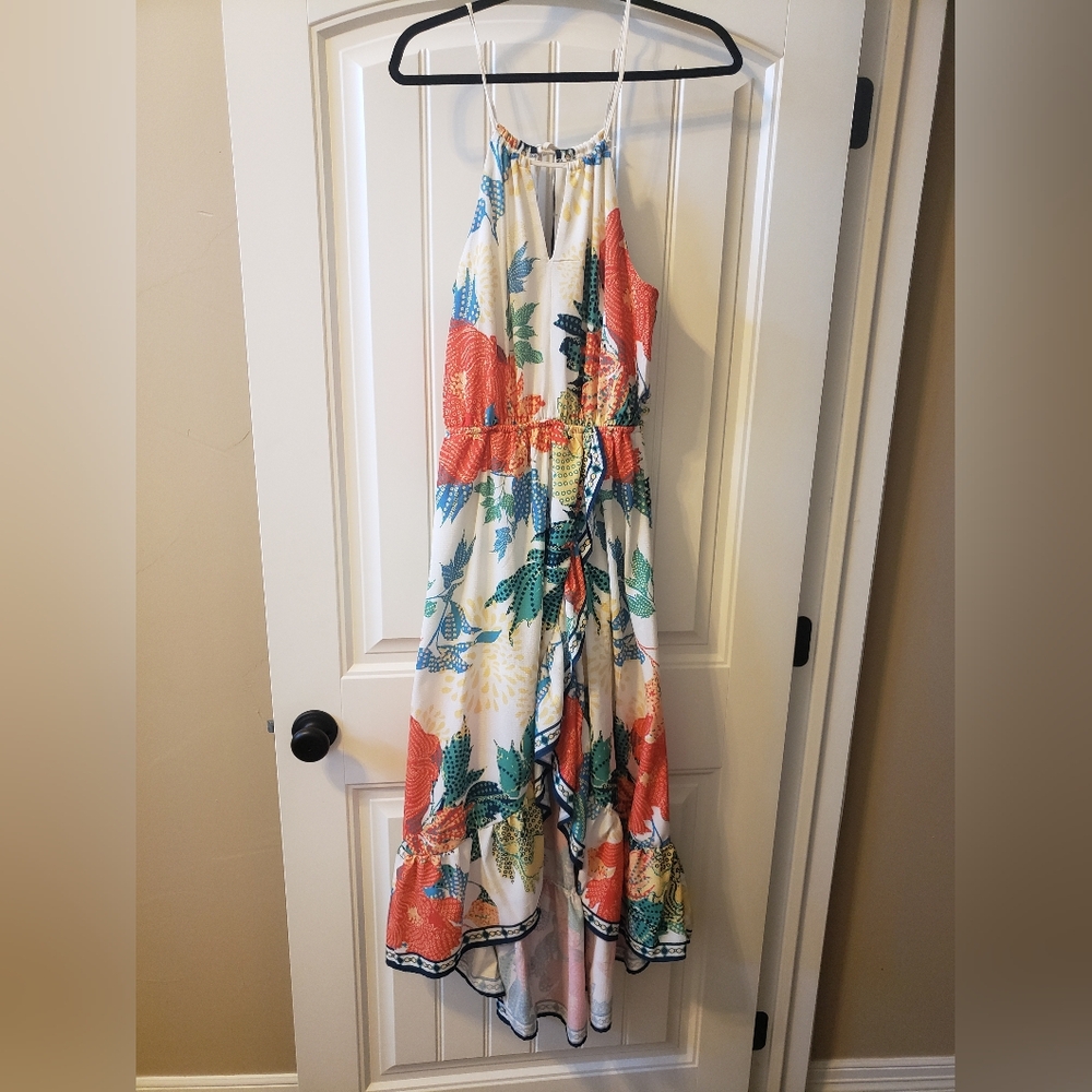 VICI high low maxi dress with ruffles